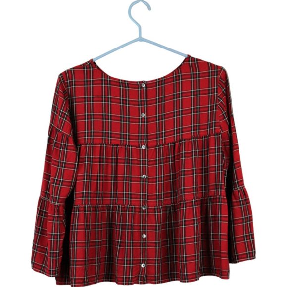 Madewell Scarlet Checkered Blouse - Picture 9 of 10